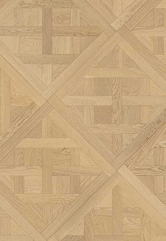 Natural-white oak brushed na disenyo ng parquet flooring OA001-9